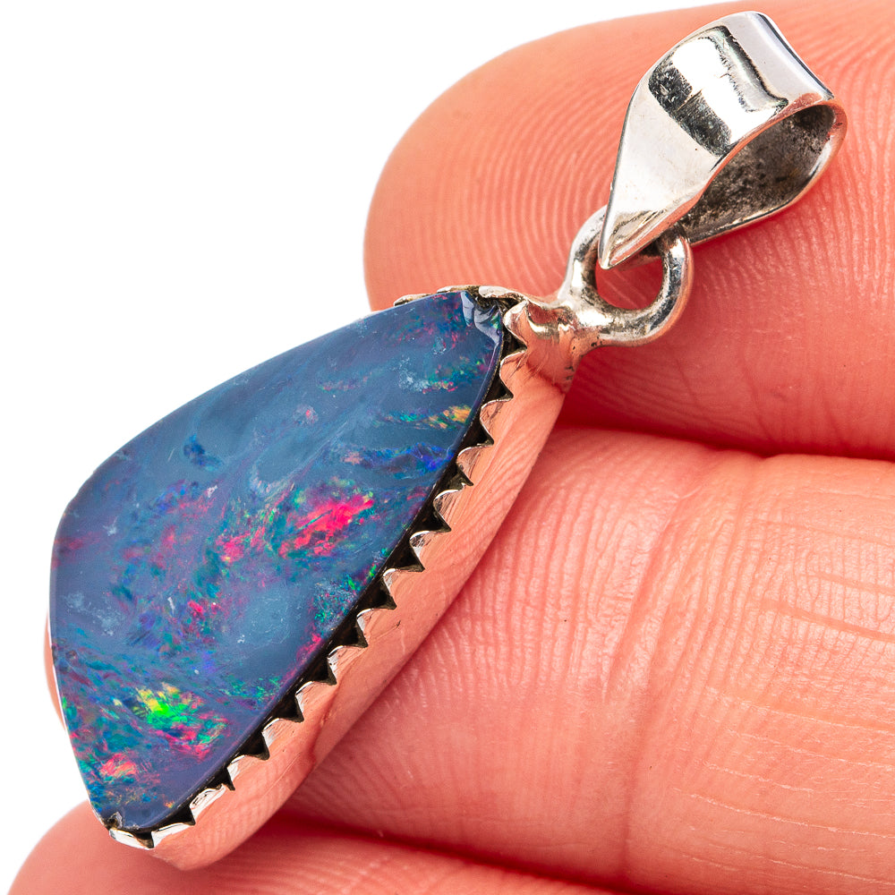 Rare Doublet Opal Pendant 1 3/8" (.925 Sterling Silver)