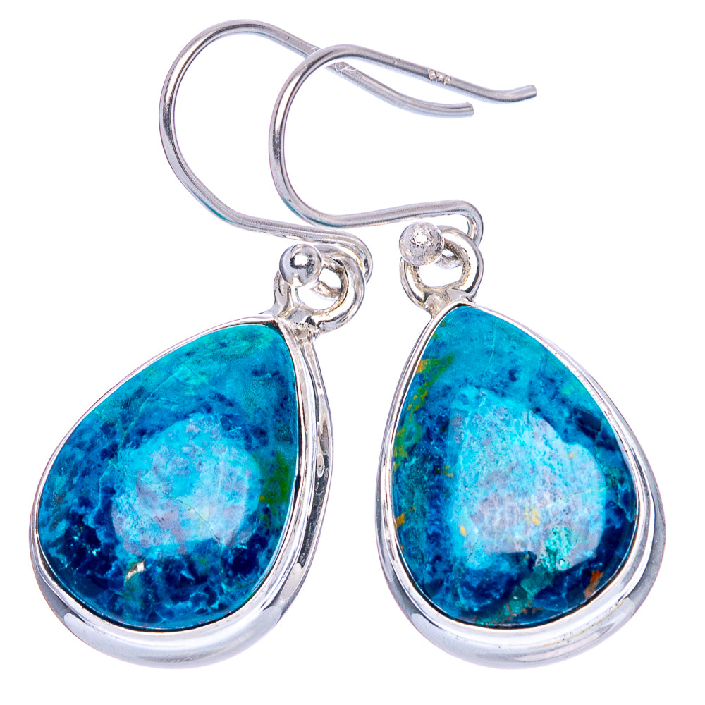 Shattuckite Earrings 1 1/4" (925 Sterling Silver) E1102