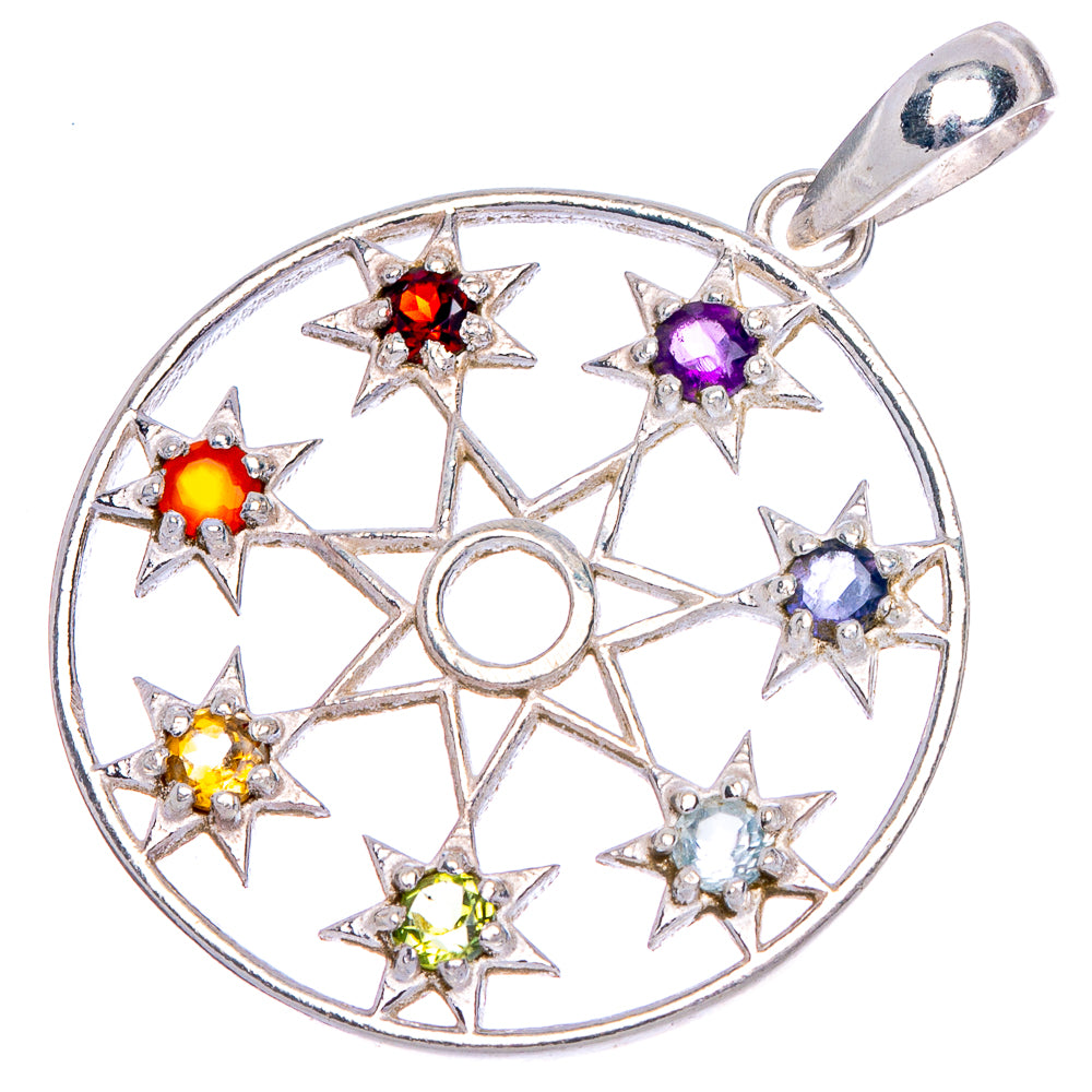 Chakra Star Pendant 1 3/8" (925 Sterling Silver) P40586