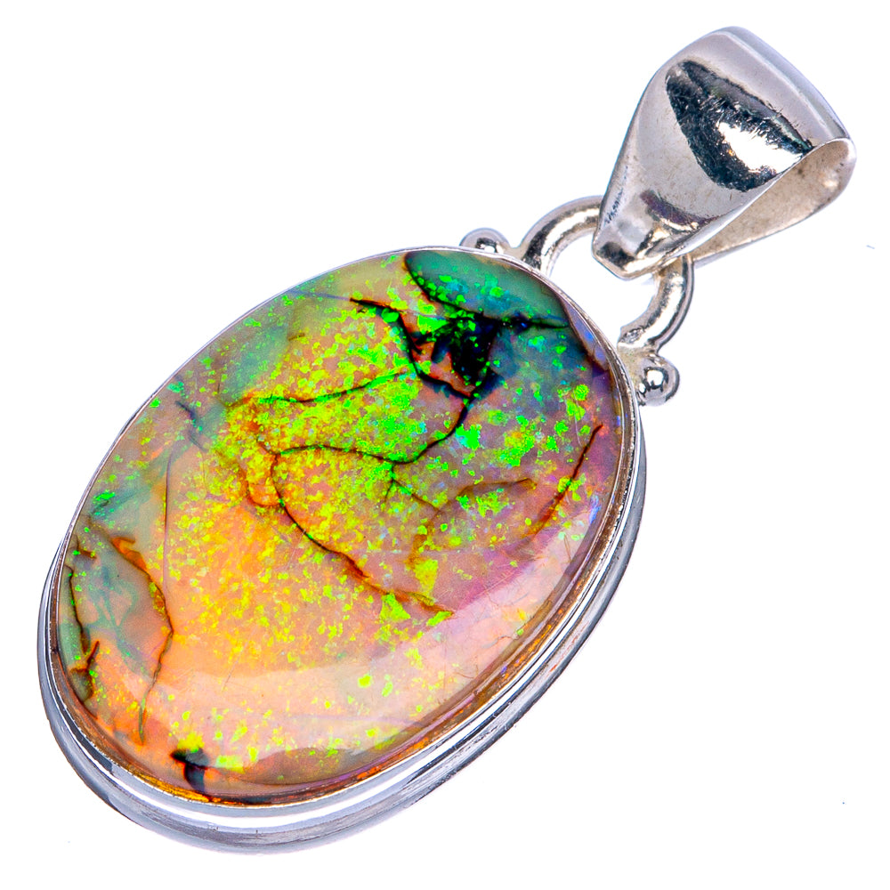 Rare Sterling Opal Pendant 1 1/4" (925 Sterling Silver) P40679