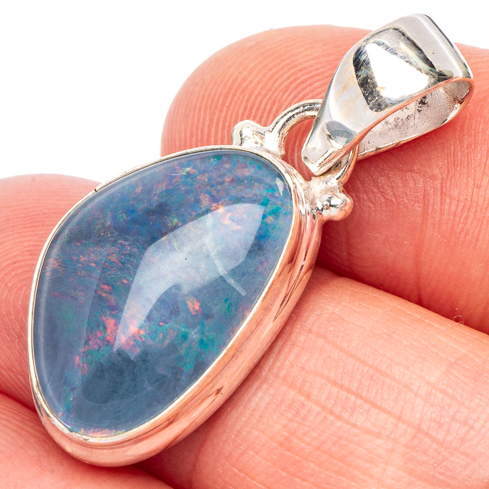 Rare Triplet Opal Pendant 1 1/4" (925 Sterling Silver) P44180