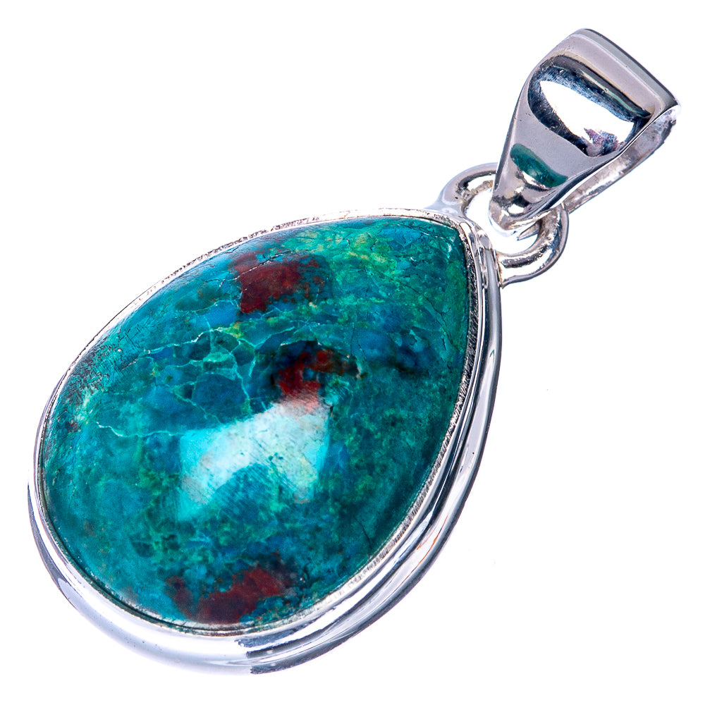 Shattuckite Chrysocolla Pendant 1 1/4" (925 Sterling Silver) P40875