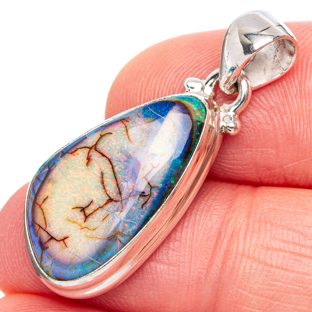 Rare Sterling Opal Pendant 1 1/4" (925 Sterling Silver) P42106