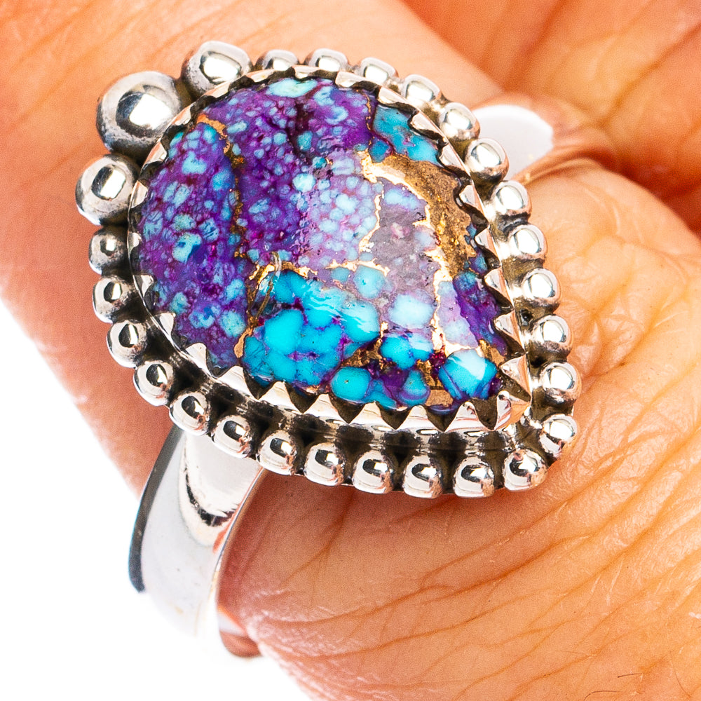 Purple Copper Composite Turquoise Ring Size 8.75 (925 Sterling Silver) R8429