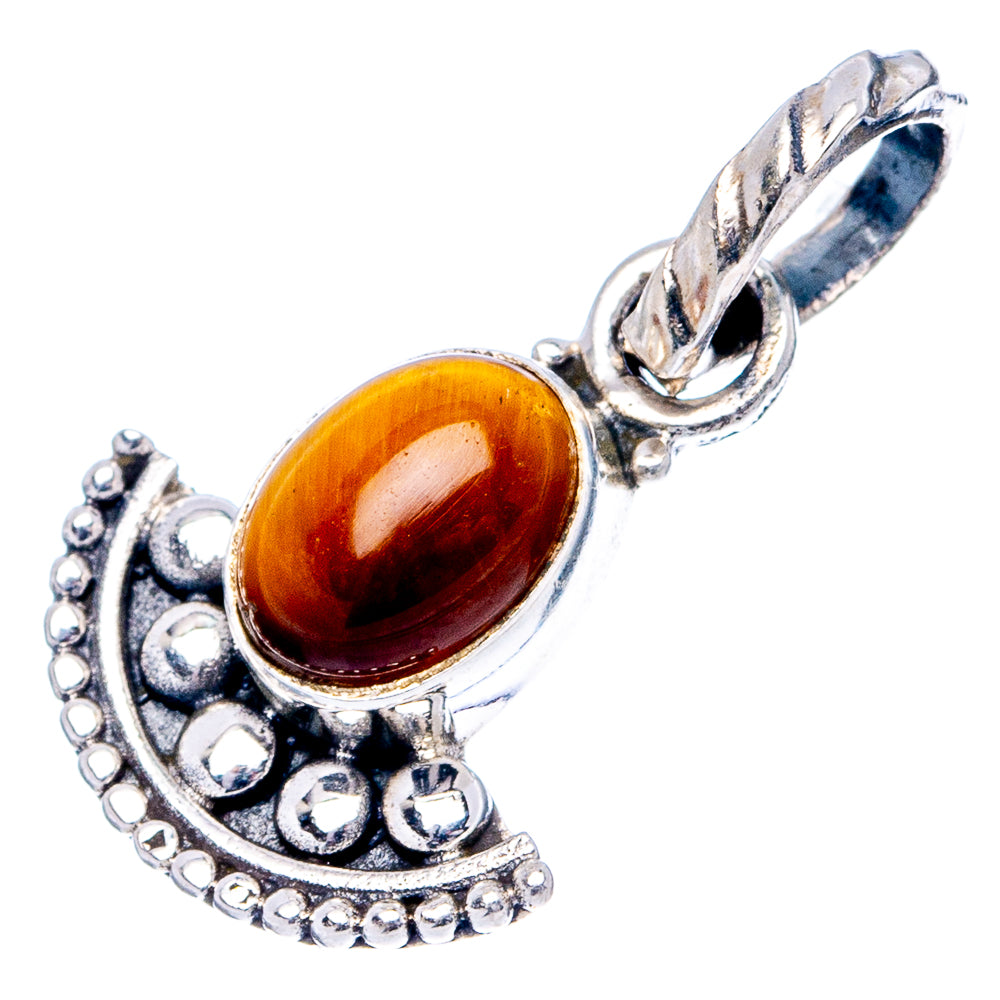 Dainty Tiger's Eye Pendant 7/8" (.925 Sterling Silver)