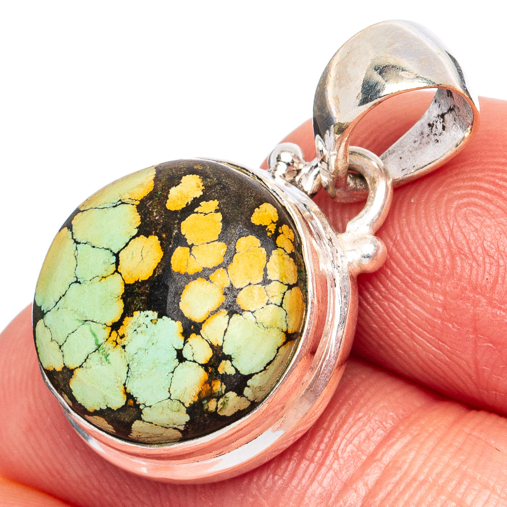 Rare Arizona Spiderweb Turquoise Pendants 1 1/8" (925 Sterling Silver) P43248