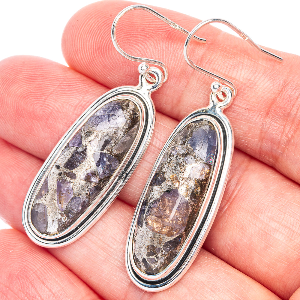 Copper Tanzanite Earrings 1 3/4" (925 Sterling Silver) E433057