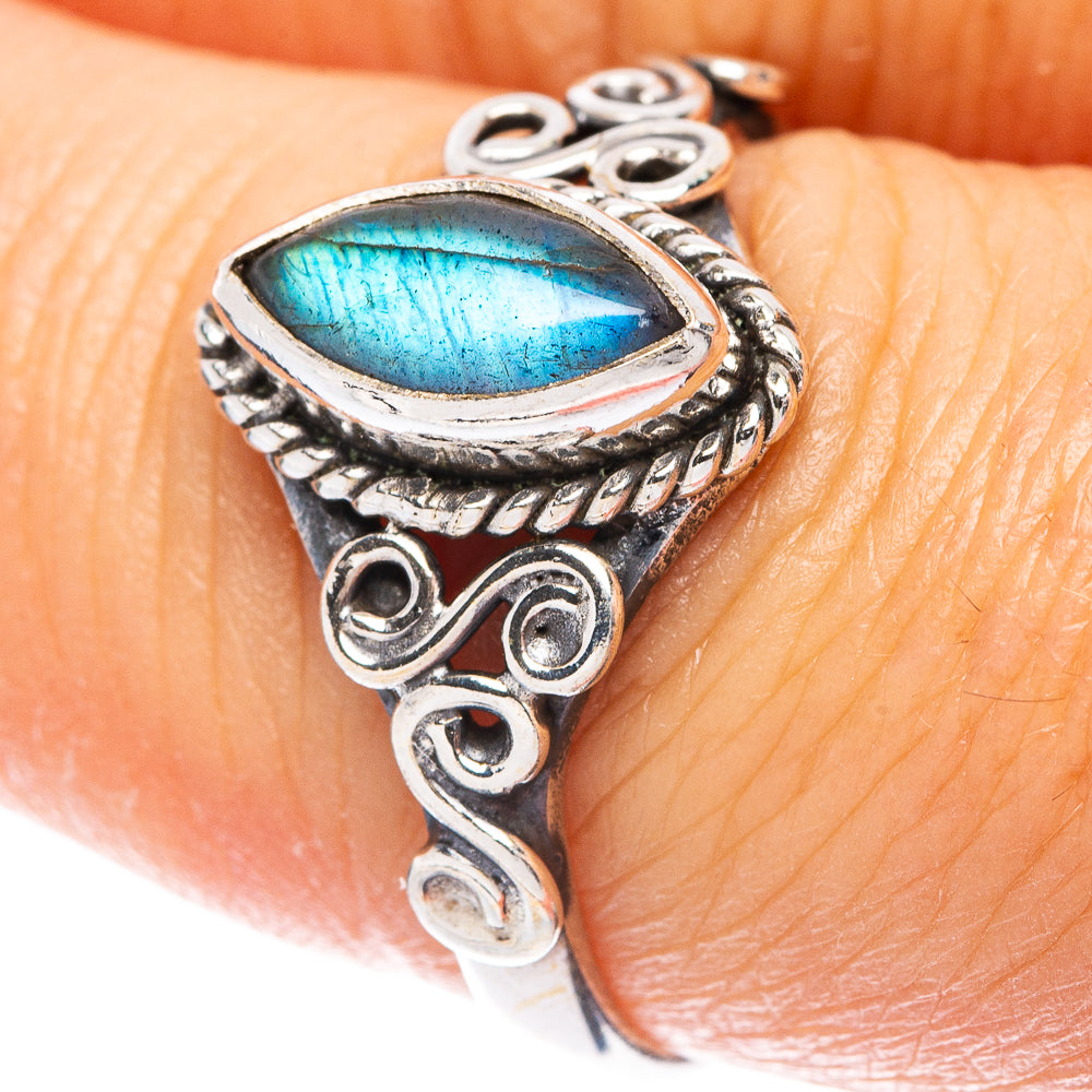 Labradorite Dainty Ring Size 7.75 (925 Sterling Silver) R5771