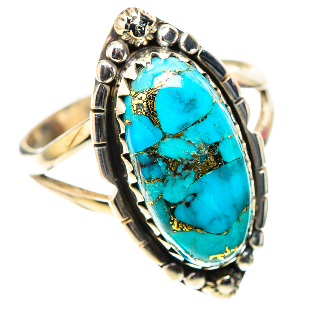Blue Copper Composite Turquoise Ring Size 10 (925 Sterling Silver) RING138448
