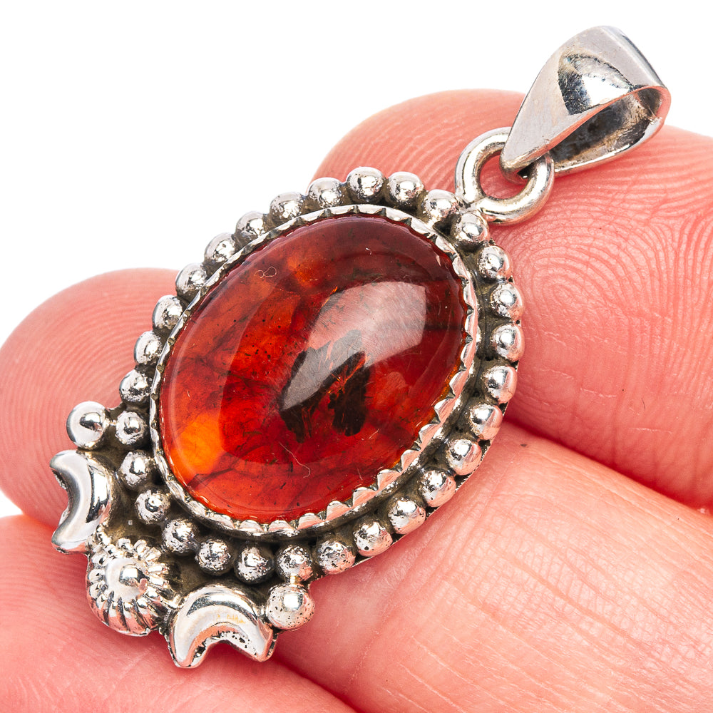 Baltic Amber Pendant 1 3/8" (925 Sterling Silver) P40165