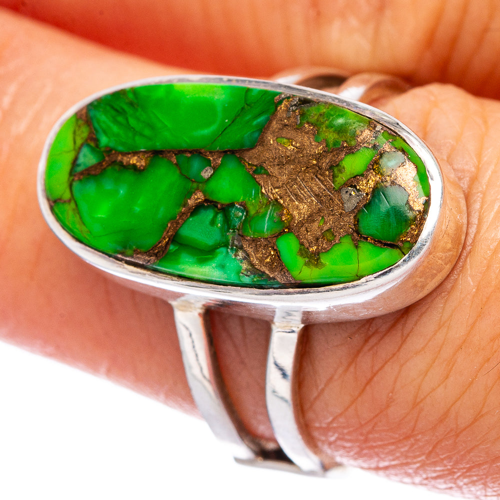 Green Copper Composite Turquoise Ring Size 6.75 (925 Sterling Silver) R146547