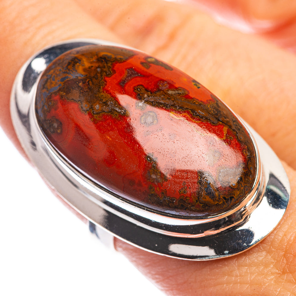 Huge Moroccan Agate Ring Size 8 (925 Sterling Silver) RING143334