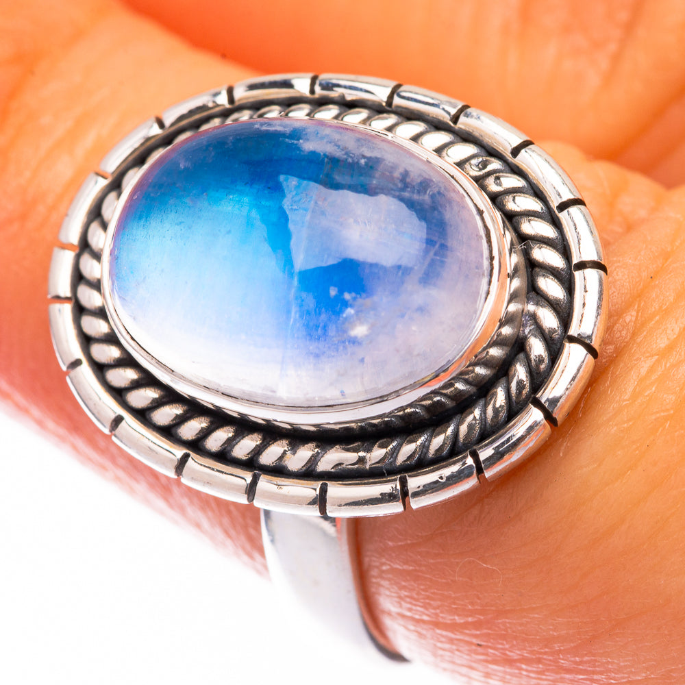 Rainbow Moonstone Ring Size 6.75 (925 Sterling Silver) R140713