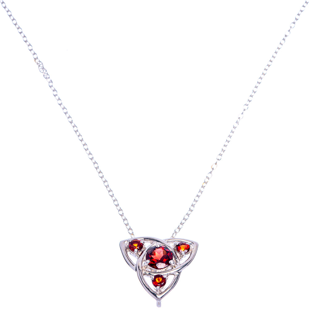 Garnet Necklace 18" (925 Sterling Silver) N90040