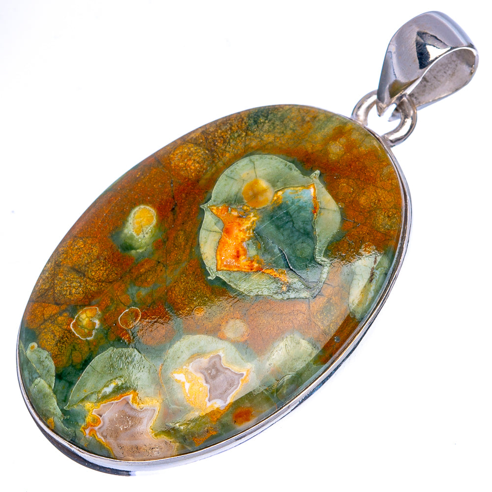 Rainforest Jasper Pendants 1 3/4" (925 Sterling Silver) P43253