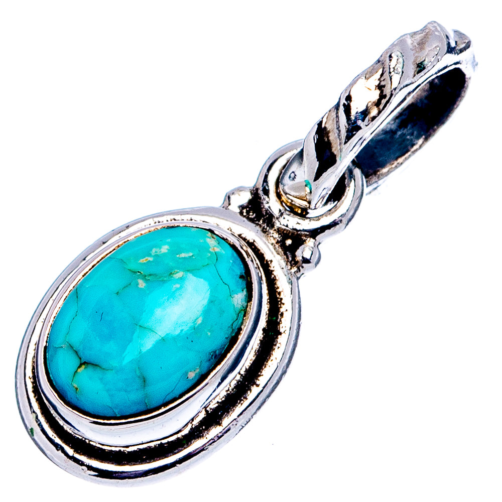 Mohave Turquoise Dainty Pendant 3/4" (.925 Sterling Silver)