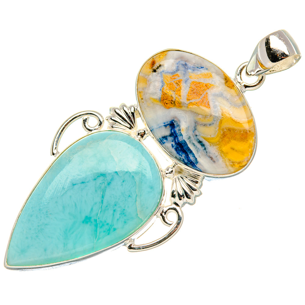 Amazonite, Blue Scheelite Pendant 2 3/8" (925 Sterling Silver) PD37952