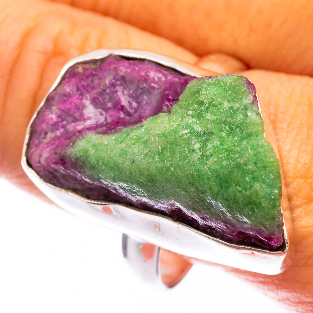 Large Raw Ruby Zoisite Ring Size 12.25 (925 Sterling Silver) R141176