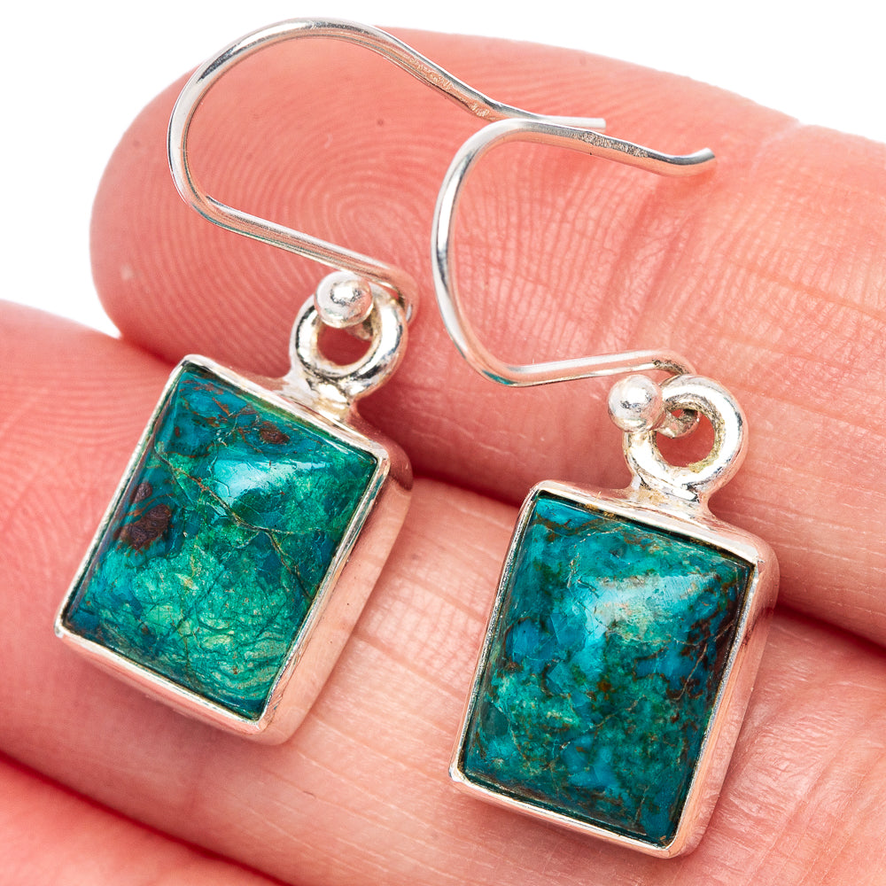 Chrysocolla Earrings 1 1/8" (925 Sterling Silver) E433316
