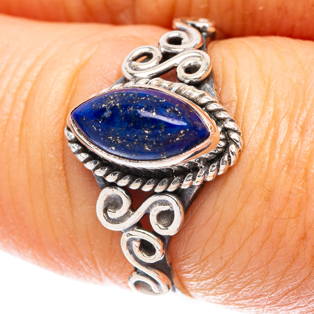 Lapis Lazuli Dainty Ring Size 6.75 (925 Sterling Silver) R5772