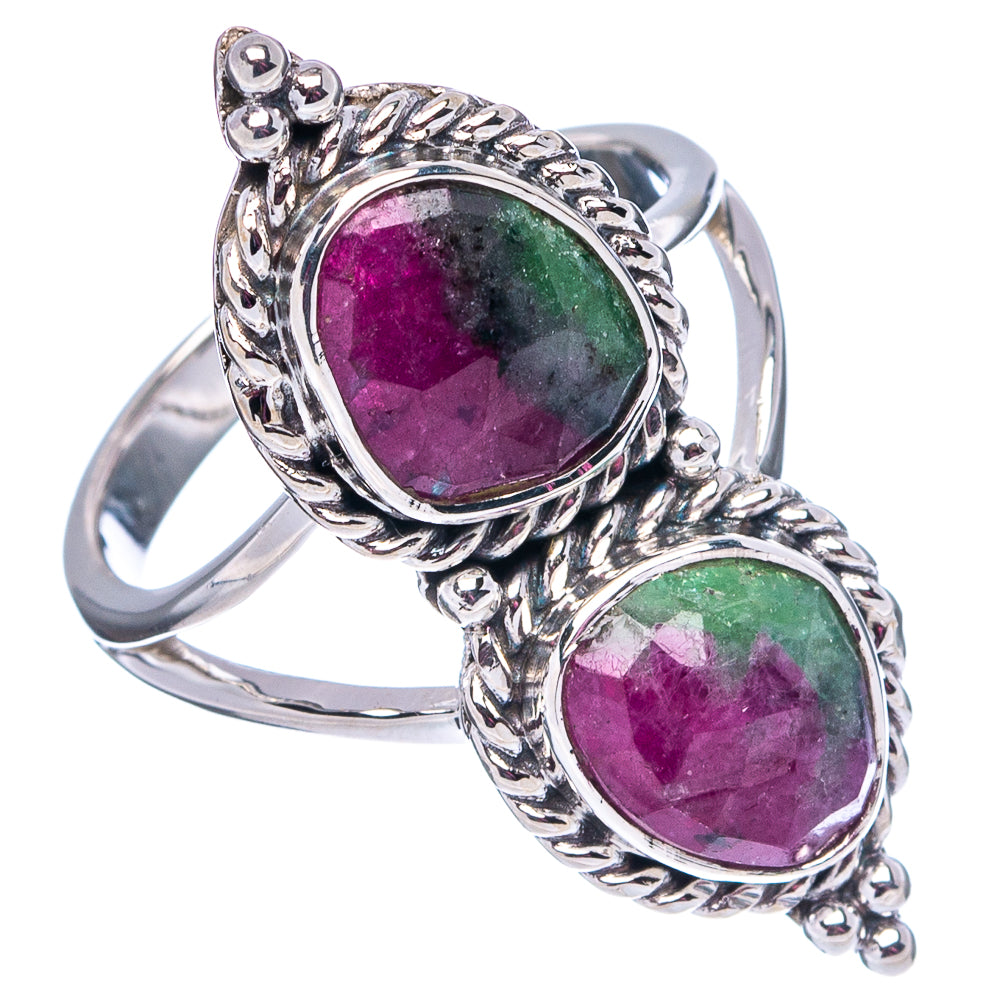 Premium Ruby Zoisite Ring Size 6.75 (.925 Sterling Silver)