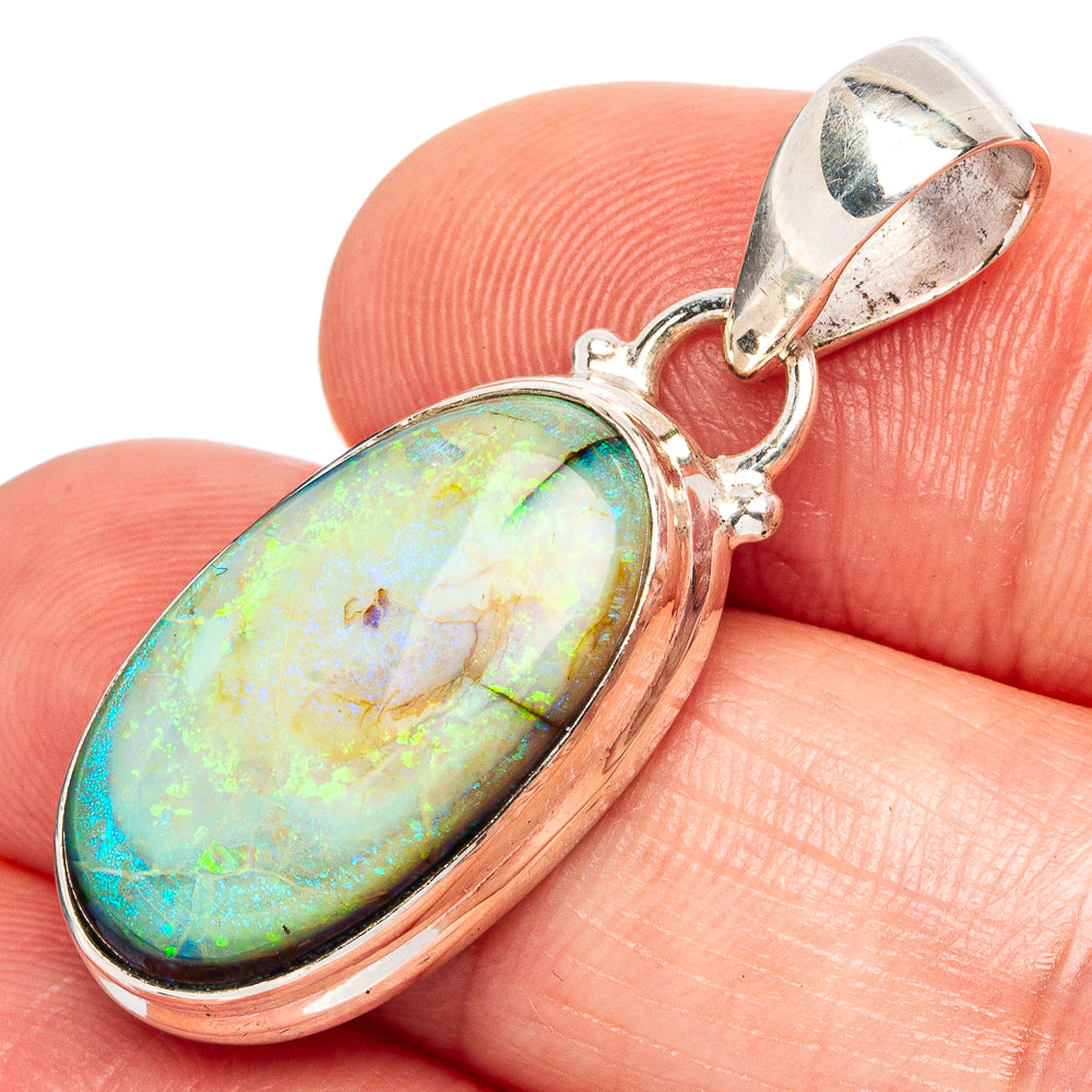 Rare Sterling Opal Pendants 1 3/8" (925 Sterling Silver) P43283