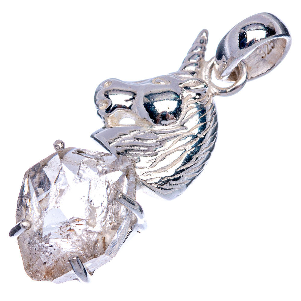 Herkimer Diamond Unicorn Pendant 1 3/8" (925 Sterling Silver) P40142