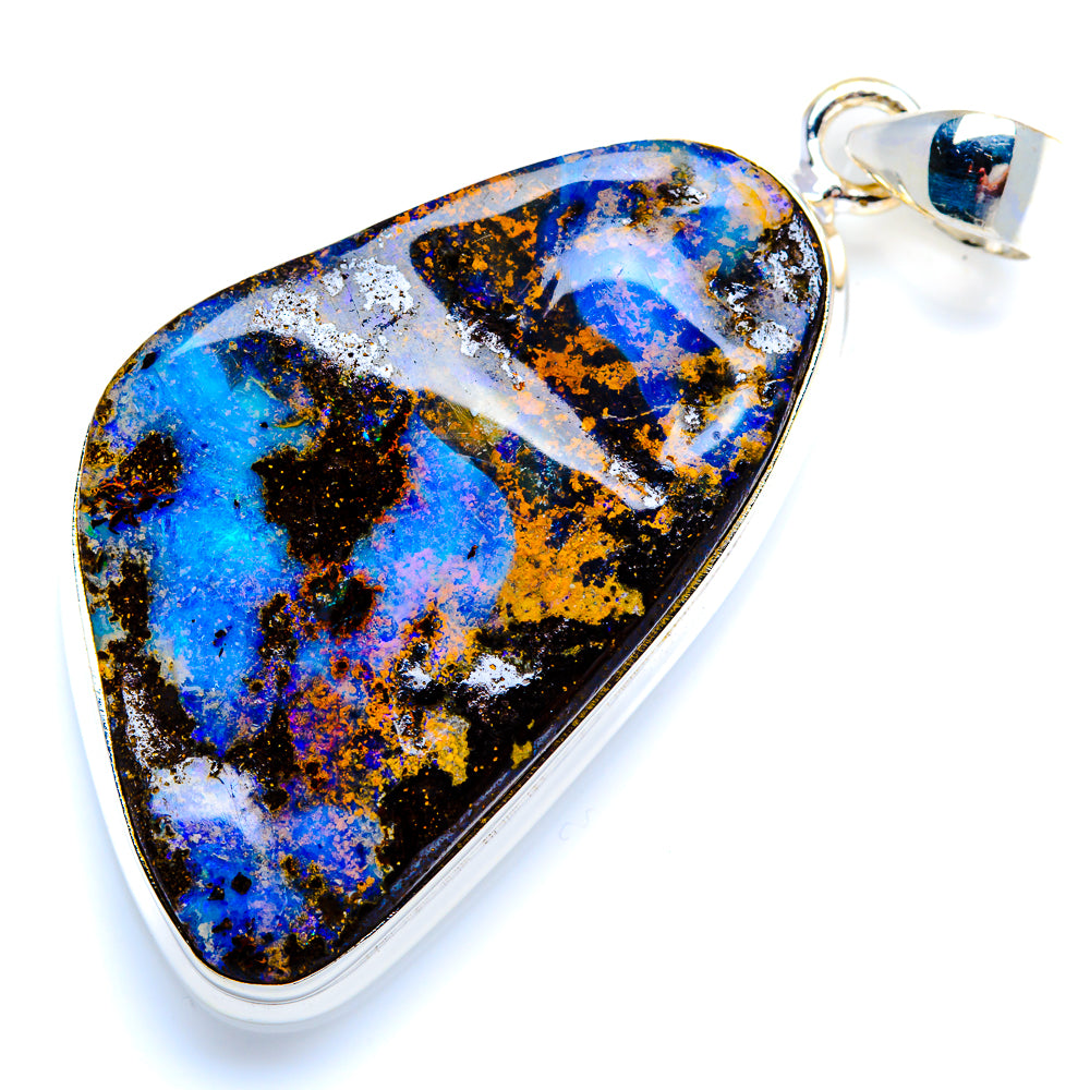 Boulder Opal 925 Sterling Silver Pendant 2" (925 Sterling Silver) PD38286