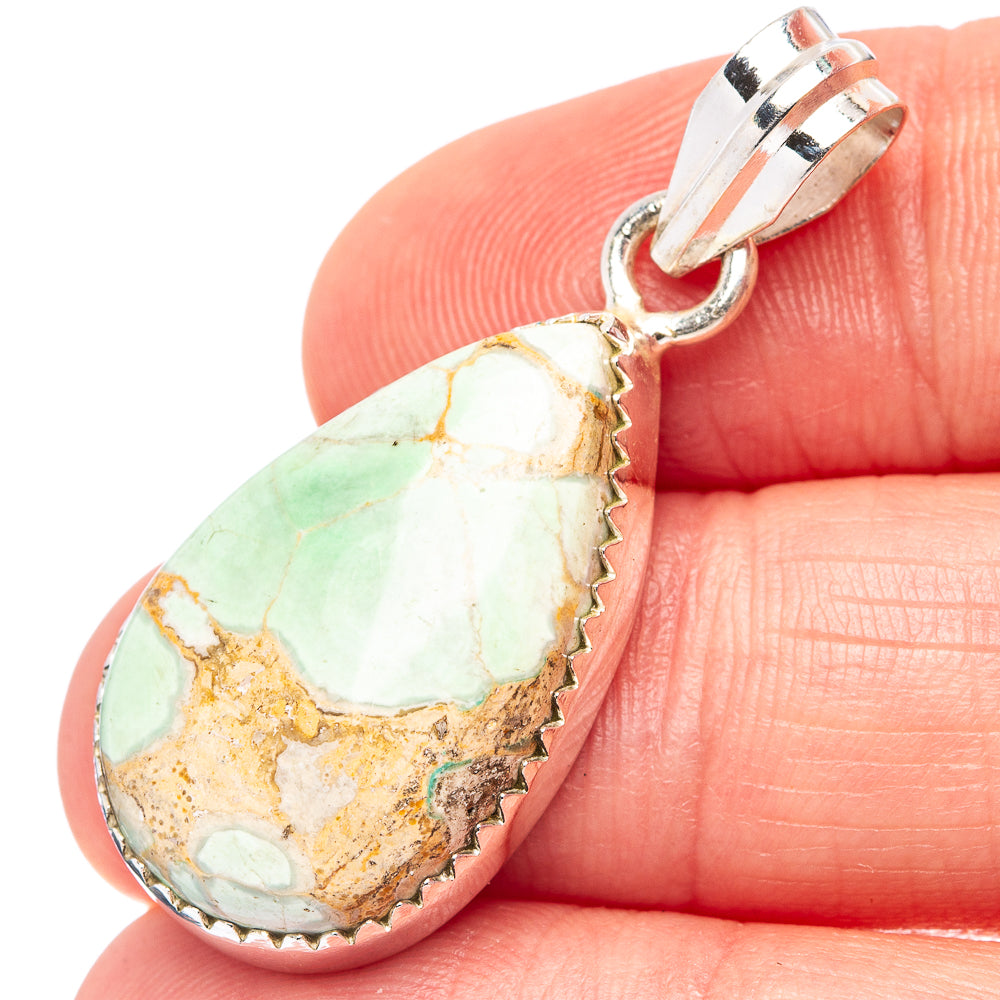 Rare Australian Variscite Pendant 1 1/2" (.925 Sterling Silver)