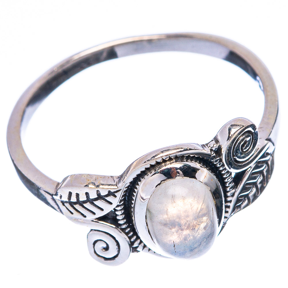Rainbow Moonstone Leaf 925 Sterling Silver Ring Size 6.75 (925 Sterling Silver) R5316