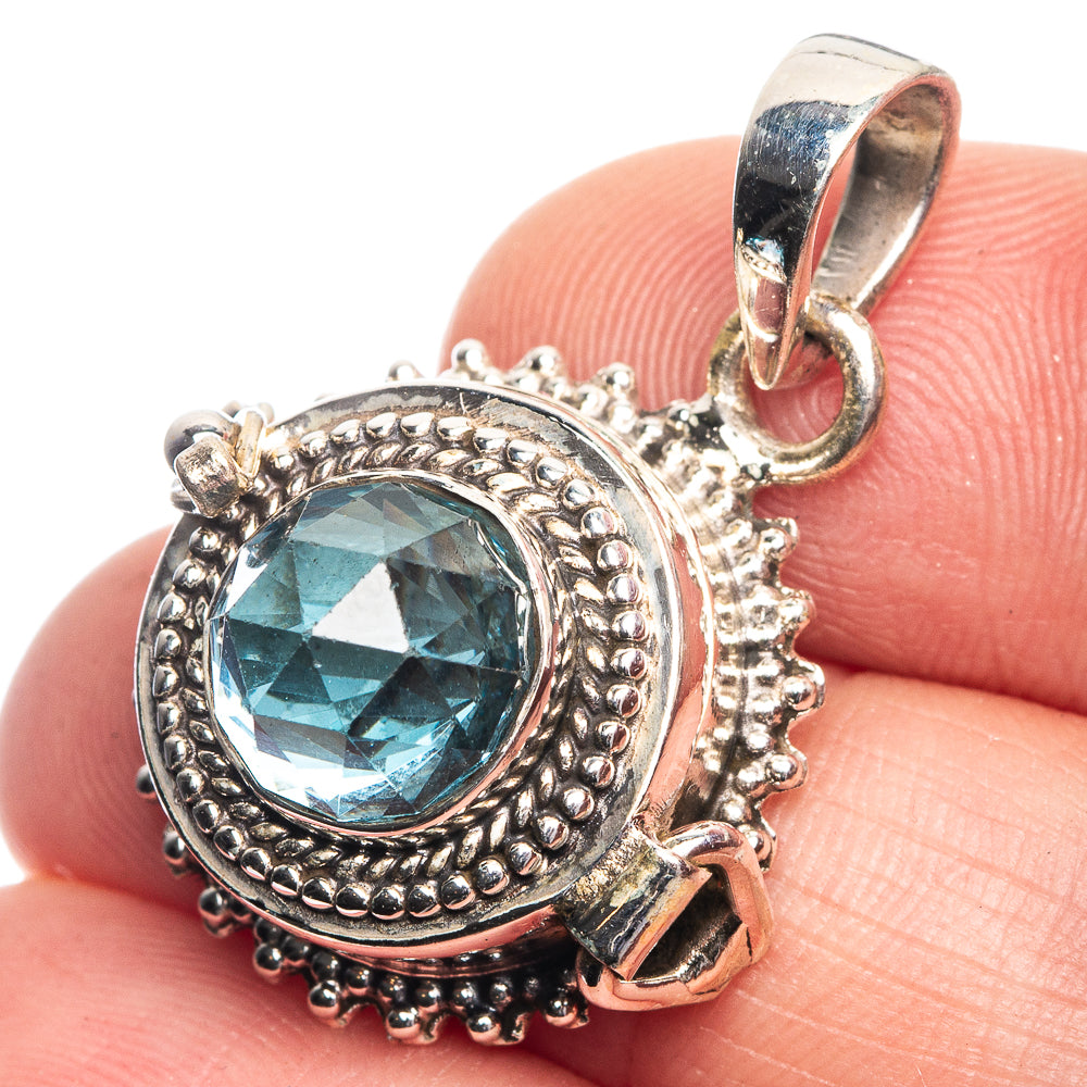 Poison Blue Topaz Pendant 1 1/4" (925 Sterling Silver) P39192