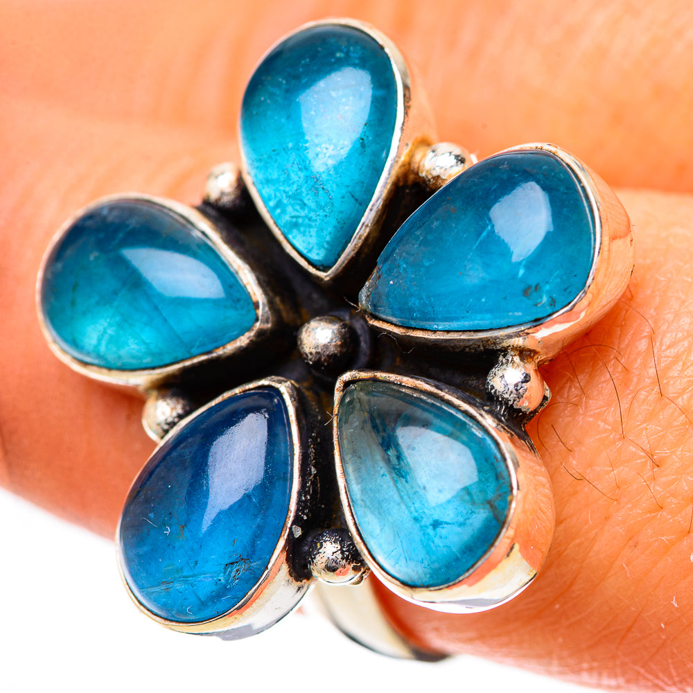 Large Blue Fluorite Ring Size 8 (925 Sterling Silver) RING139832