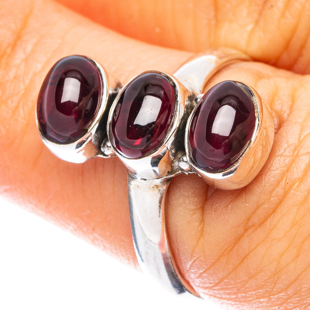 Garnet Dainty Ring Size 7 (925 Sterling Silver) R5290