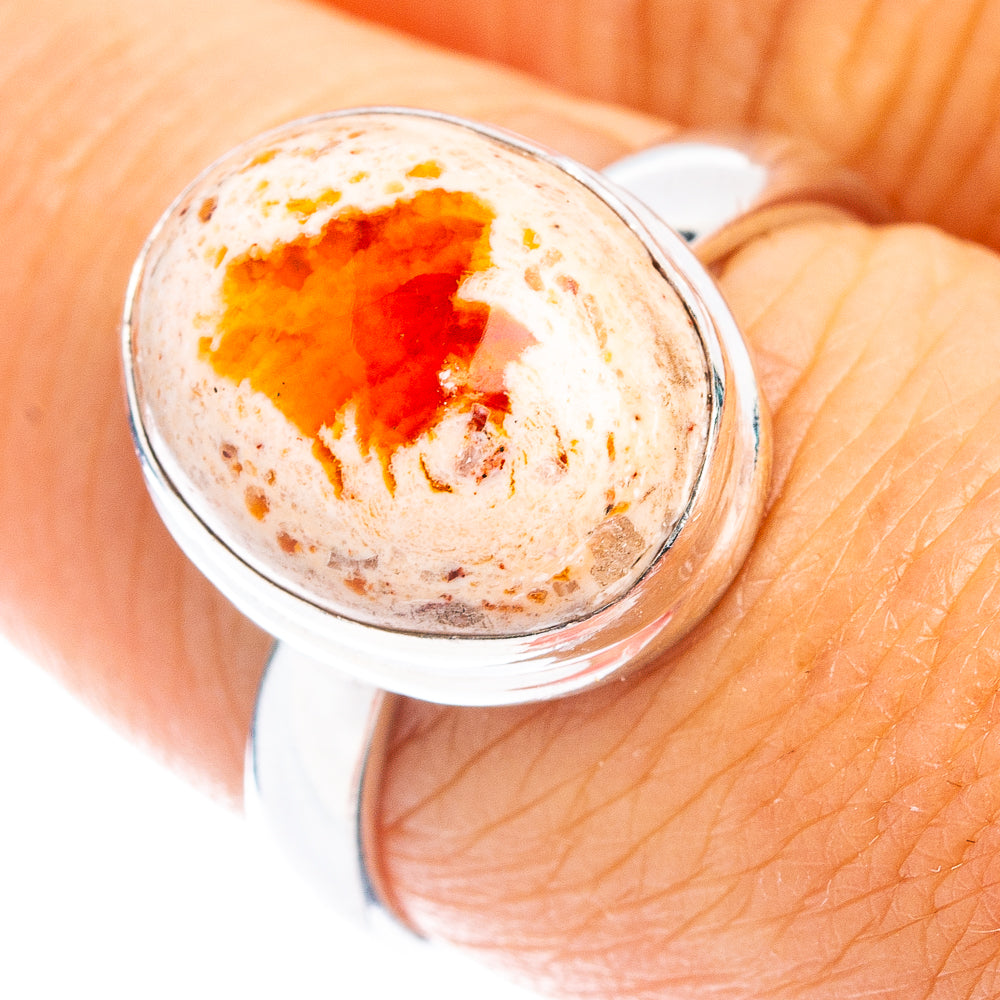Rare Mexican Fire Opal Ring Size 8 (.925 Sterling Silver)