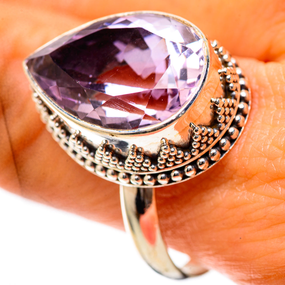 Faceted Pink Amethyst 925 Sterling Silver Ring Size 10.75 (925 Sterling Silver) RING139404