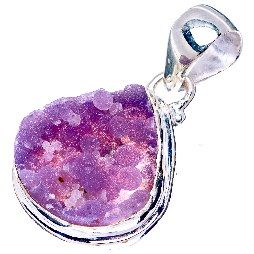 Rare Grage Agate Pendant 1 1/8" (.925 Sterling Silver)