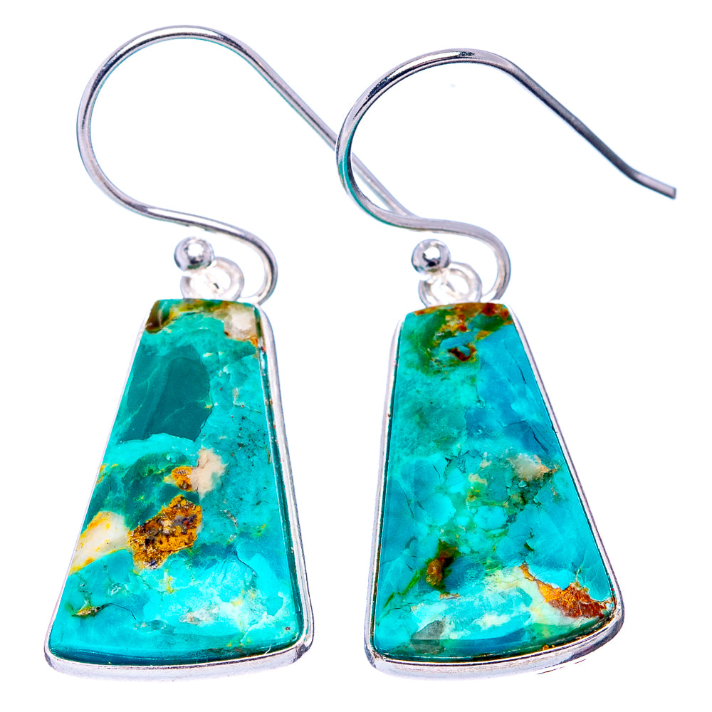 Mohave Turquoise Earrings 1 3/8" (.925 Sterling Silver)