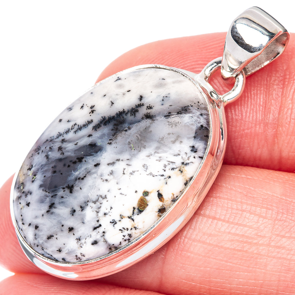 Dendritic Opal Pendant 1 1/2" (925 Sterling Silver) P40869