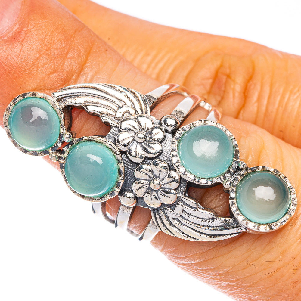 Large Natural Aquamarine Ring Size 6 (925 Sterling Silver) R1199