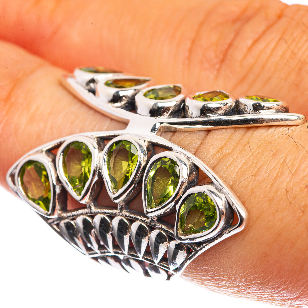 Large Peridot 925 Sterling Silver Ring Size 6.5