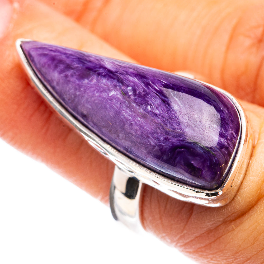 Large Charoite Ring Size 6 (925 Sterling Silver) R142881