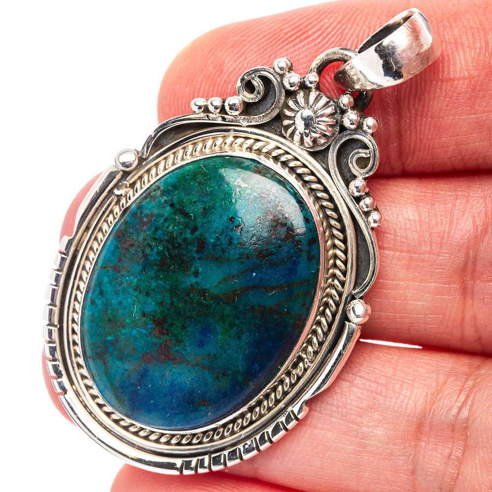Premium Shattuckite Pendant 1 7/8" (.925 Sterling Silver)