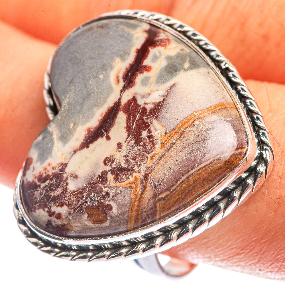 Large Butterfly Jasper 925 Sterling Silver Ring Size 10