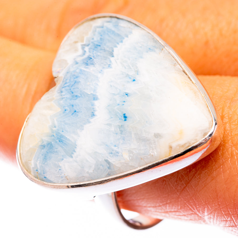 Large Blue Scheelite Ring Size 10 (925 Sterling Silver) R140782