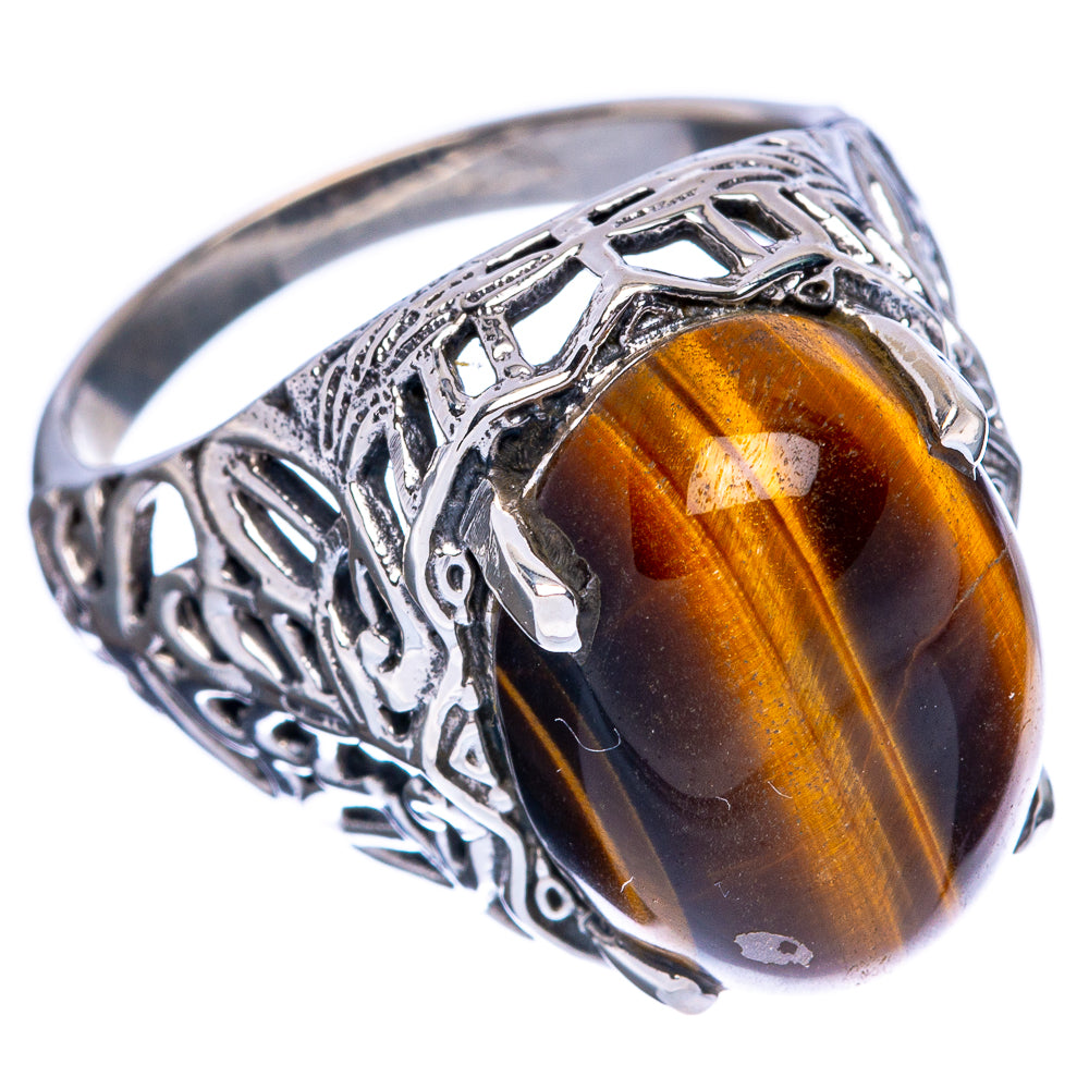 Tiger Eye Ring Size 7.75 (925 Sterling Silver) R146379