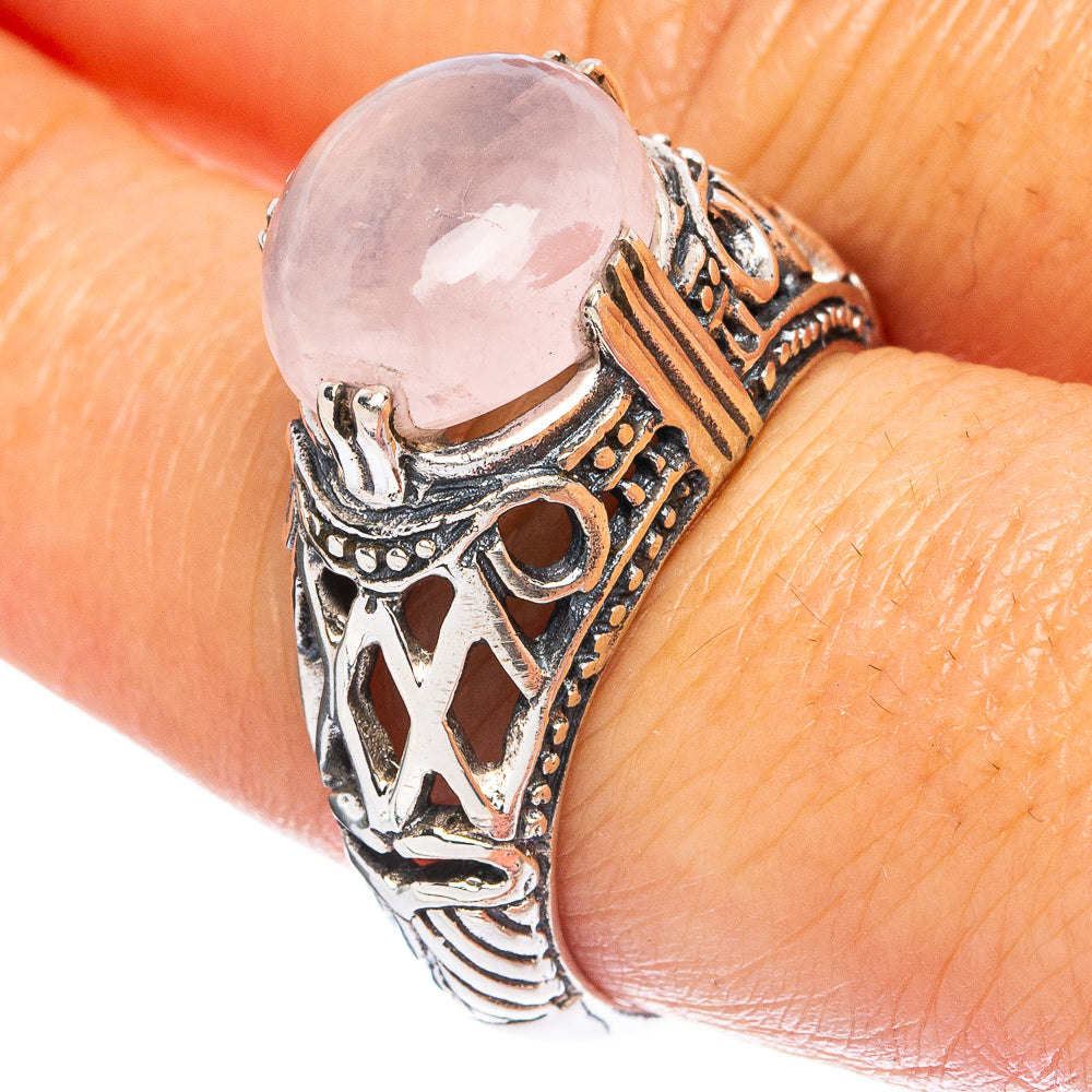 Rose Quartz Ring Size 8.5 (925 Sterling Silver) R4827