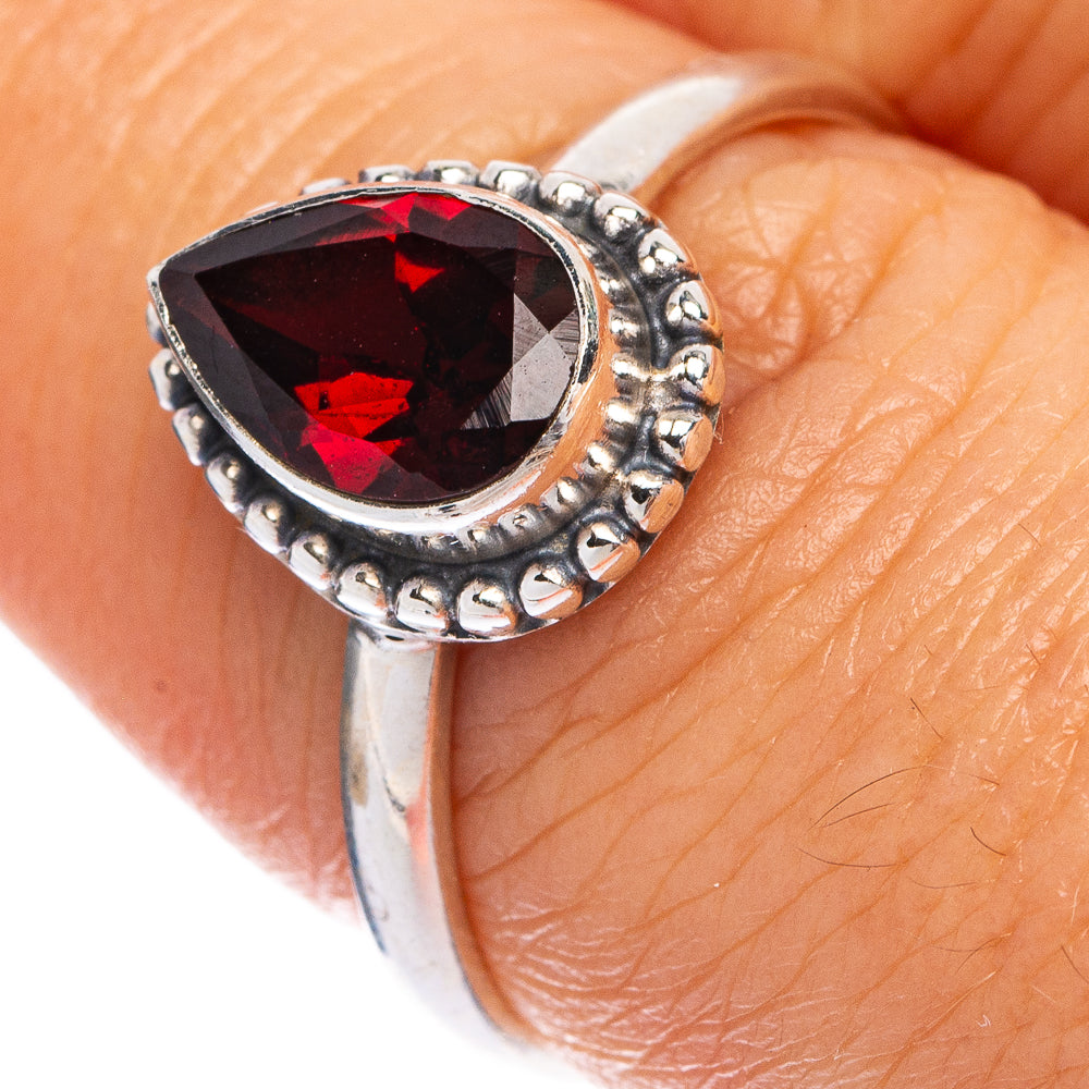 Garnet Dainty Ring Size 8 (925 Sterling Silver) R145398