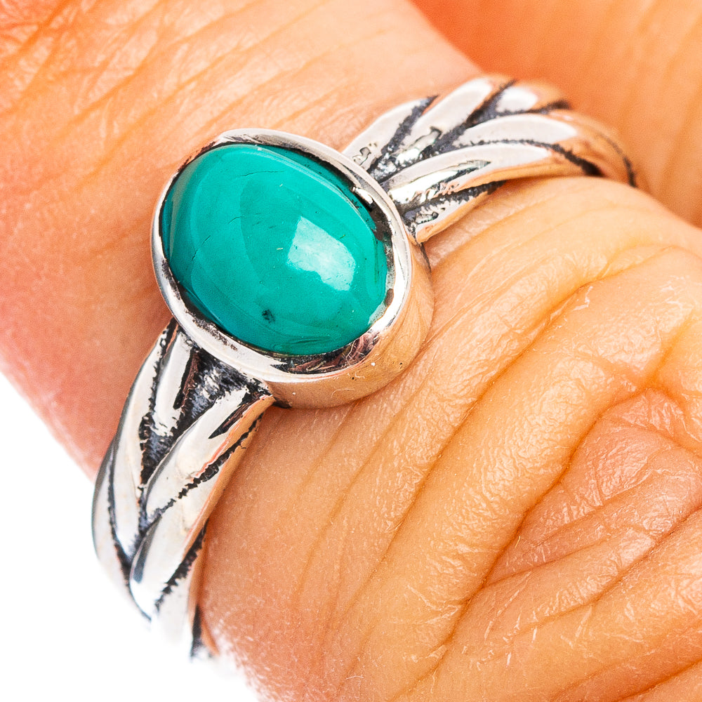 Turquoise Dainty Ring Size 5.5 (.925 Sterling Silver)