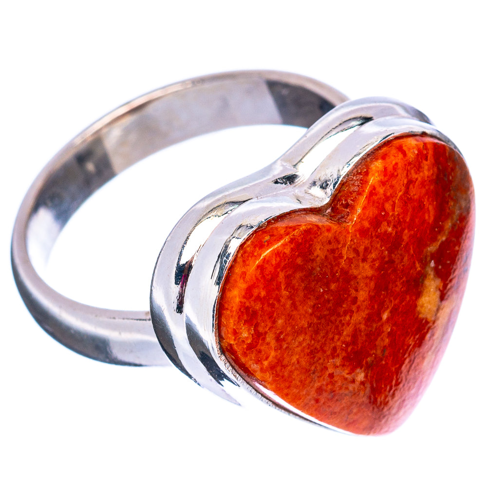 Sponge Coral Heart Ring Size 5.5 (.925 Sterling Silver)