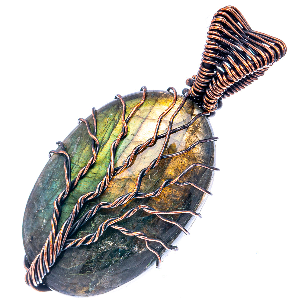 Labradorite Tree of Life Pendant 2" (Oxidized Copper)